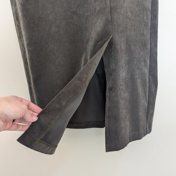 Sag Harbor sueded microfiber olive forest green maxi pencil skirt EUC 14 - Picture 3 of 9